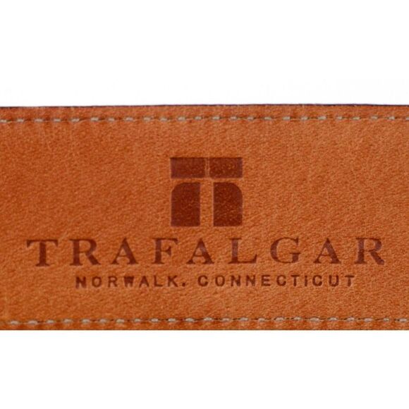 Trafalgar EASTON BROWN GENUINE LEATHER 1 1/8"Wd DRESS MEN'S BELT Sz 38/95 (X88 - Picture 7 of 12